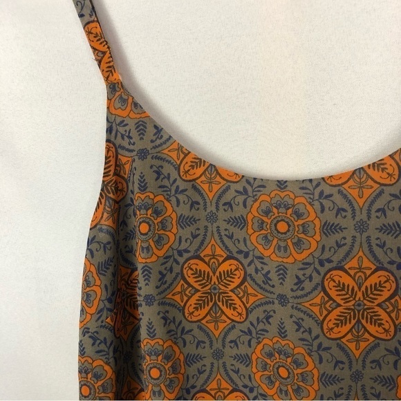 Cabi Arabesque Orange & Green Paisley Floral Cami Tank Top S #3082 - Picture 4 of 5